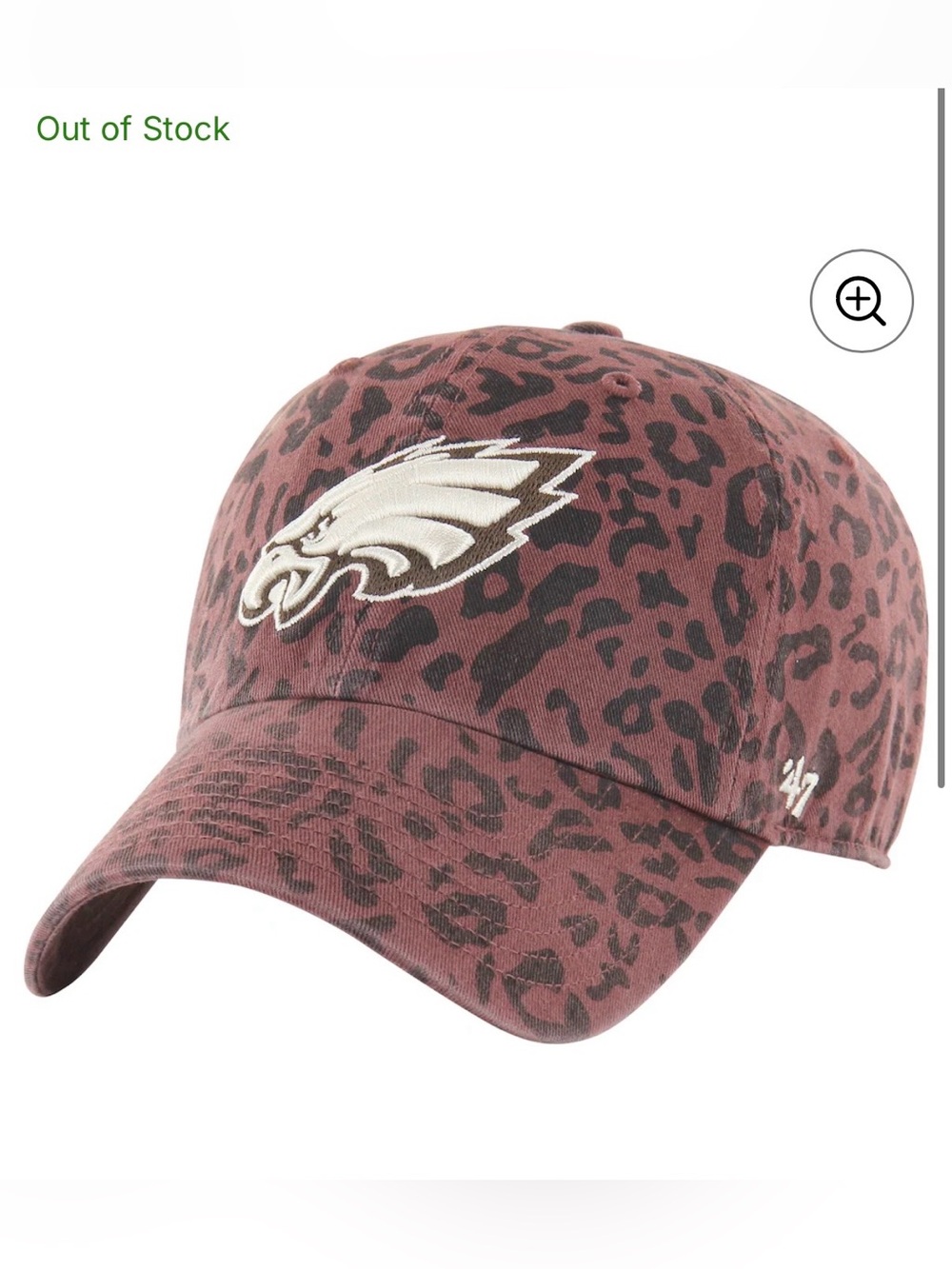 ‘47 Women's Philadelphia Eagles Tawny Leopard Adjustable Cap